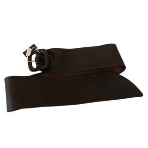 BEBE Genuine Leather Wide Waist Belt Brown Size M/L
